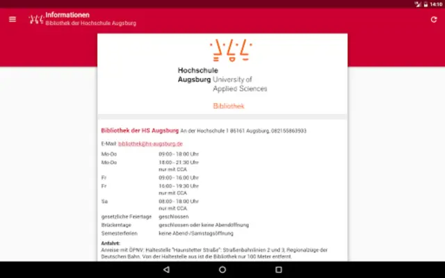 Bibliothek HS Augsburg android App screenshot 5