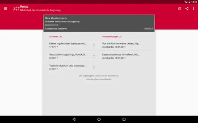 Bibliothek HS Augsburg android App screenshot 6